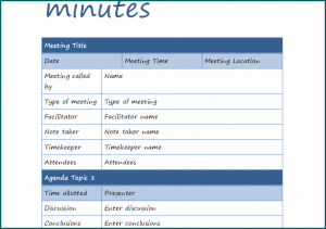 Minute Taking Template