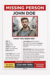 Missing Person Poster Template Word