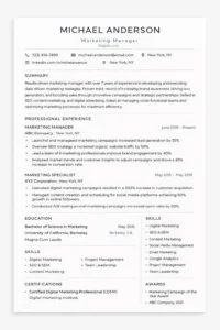 Simple Modern Resume Template Word