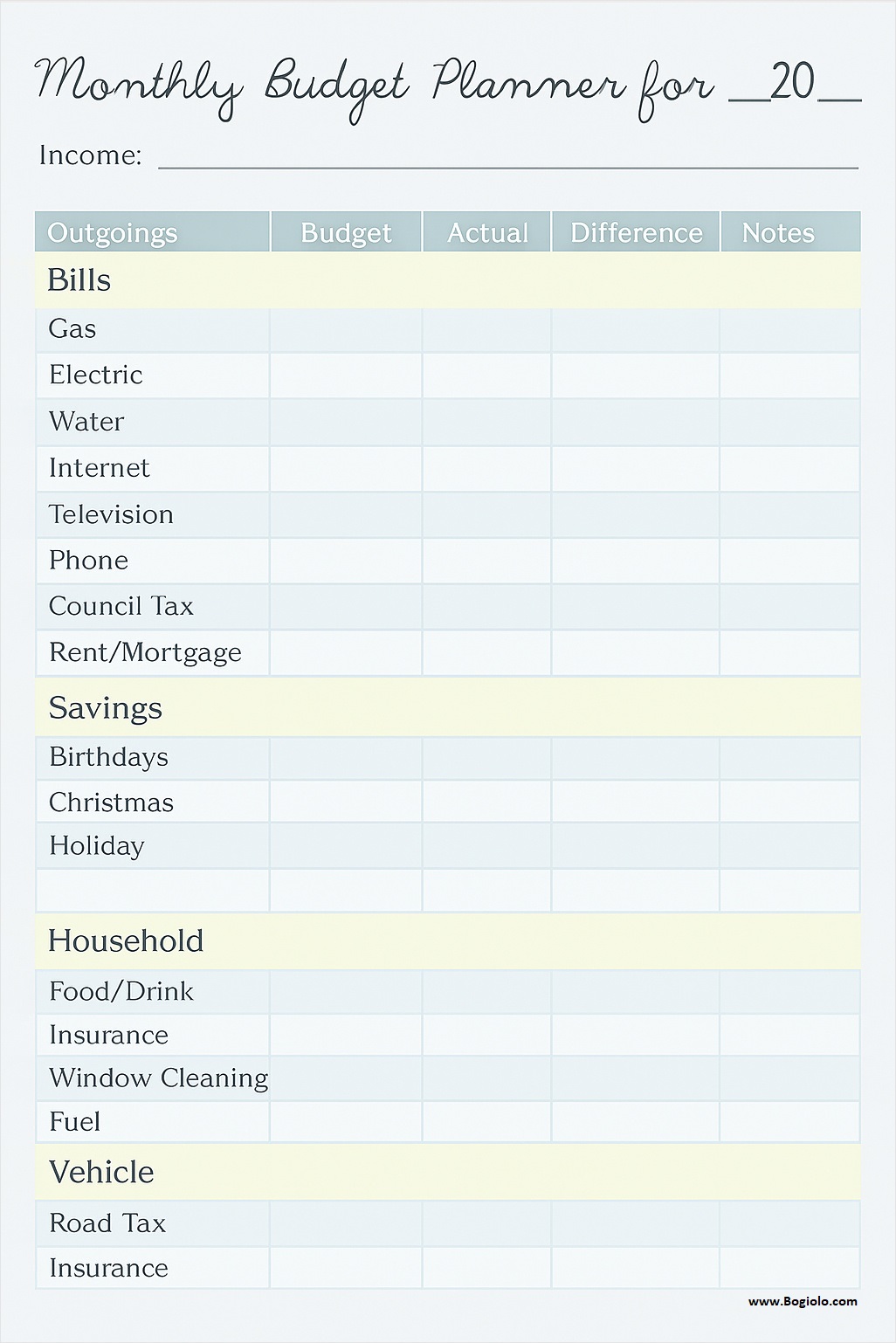 Monthly Budget Planner Template Simple Monthly Budget Planner Template