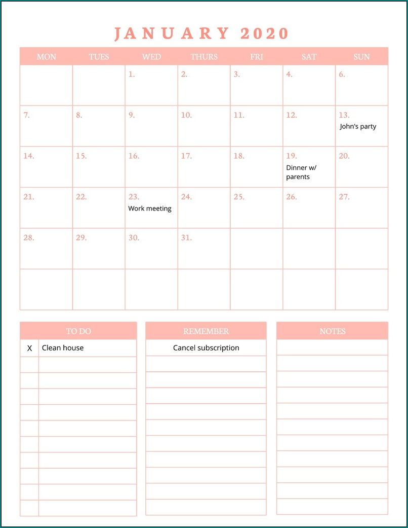  Free Printable Monthly Schedule Template Bogiolo