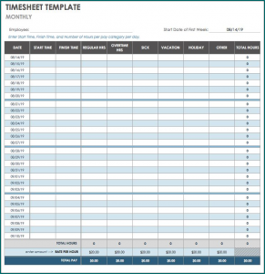》Free Printable Monthly Timesheet Template
