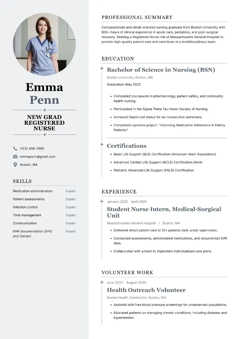 Simple New Grad Nursing Resume Template Word