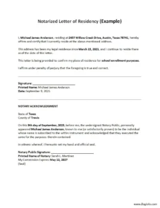 Notarized Letter Template Word