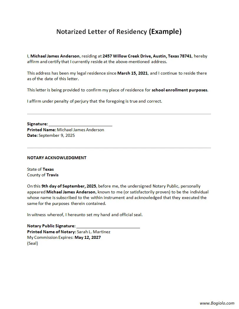 Notarized Letter Template Notarized Letter Template Word