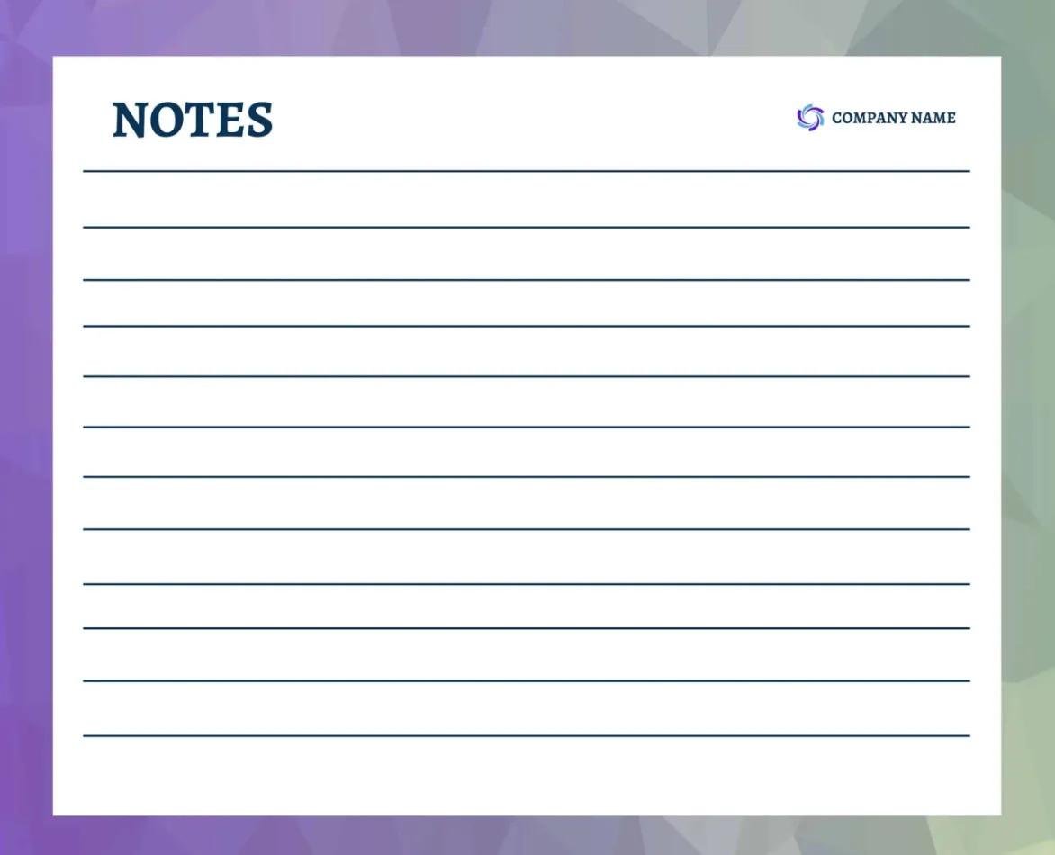 Printable Note Card Template