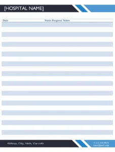 Blank Nursing Notes Template Word