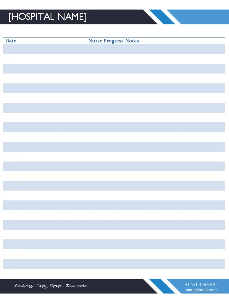 Blank Nursing Notes Template Word