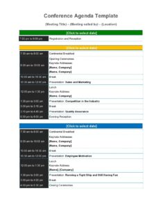 One day Conference Schedule Template