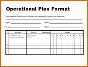 Operating Plan Template