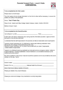 Parent Consent Form Template