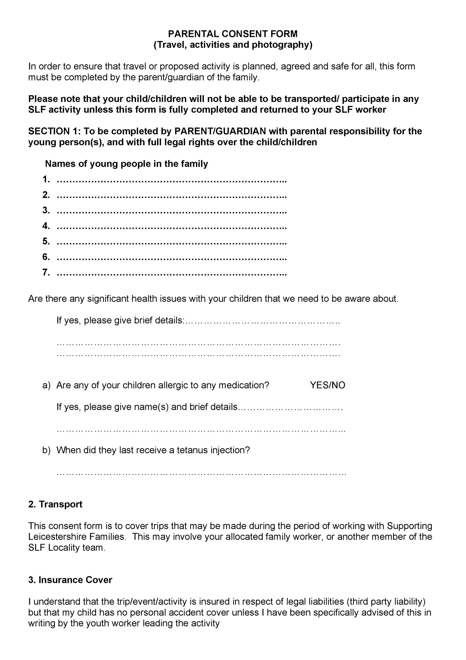 Parental Consent Form Parental Consent Form