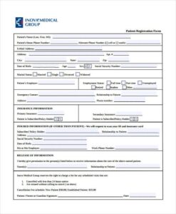 Patient Registration Form Example