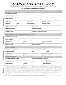 Patient Registration Form Sample