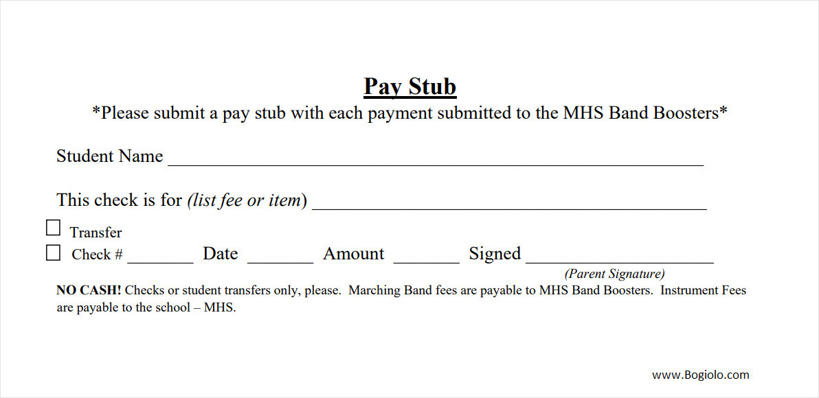 Pay Stub Template
