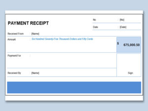 Payment Receipt Template Example
