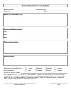 Performance Improvement Plan Template Example