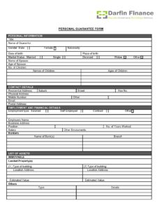 Personal Guarantee Form
