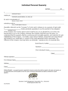 Personal Guarantee Template Example