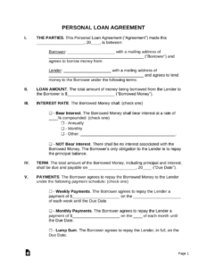 Personal Loan Agreement Template