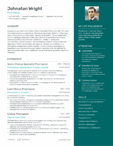 Pharmacist Resume Template Example