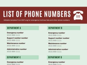 Phone Extension List Template