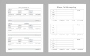 Phone Message Log Template