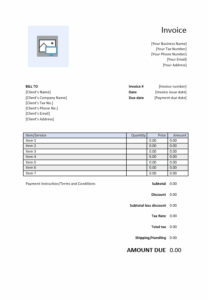 Photography Invoice Template