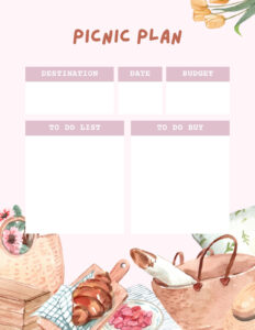 Picnic Budget Template