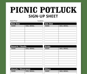 Picnic Money Management Template