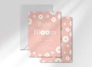 Pink And Gold Baby Shower Invitation Template