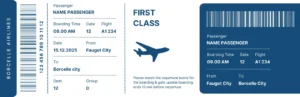 Plane Ticket Template Sample