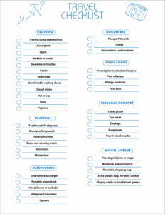 Plane Travel Checklist Template