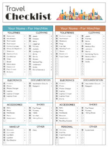 Plane Travel Checklist Template