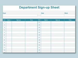 Potluck Sign up Sheet Template