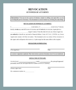 Power of Attorney Revocation Form Sample