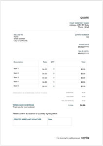 Price Quotation Template