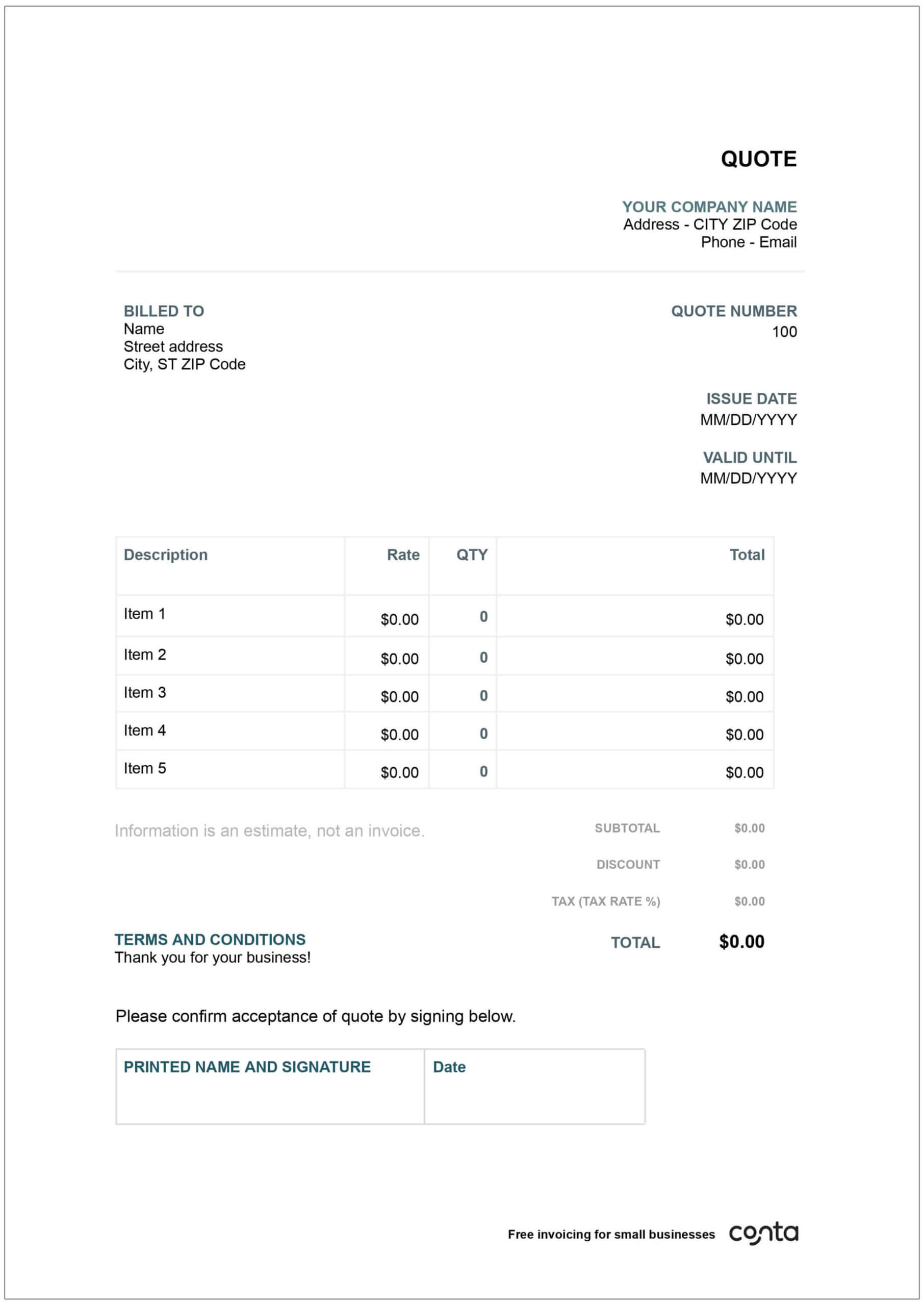 Price Quotation Template