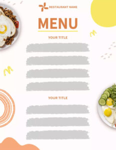 Printable Restaurant Menu Template