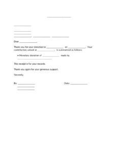 Printable Sponsorship Receipt Template Sample