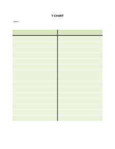 Printable T Chart Template Sample