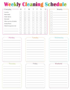 》Printable Weekly Cleaning Chart Template