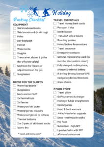 Printable Winter Travel Checklist Template