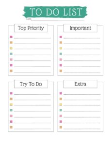 Priority List Template