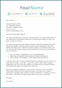 Professional Cover Letter Template Example