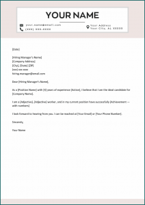 Professional Cover Letter Template Sample
