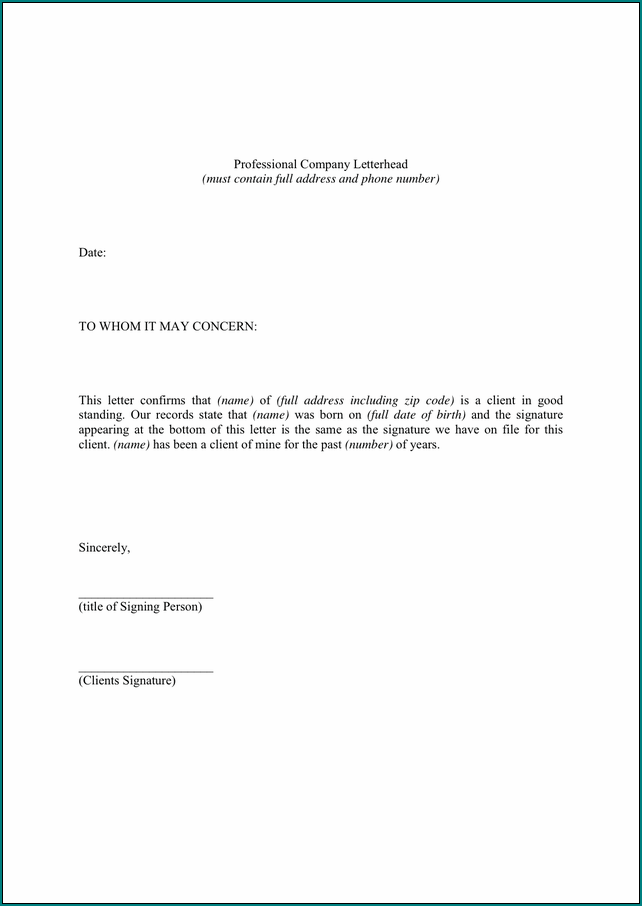 Professional Reference Letter Template Example