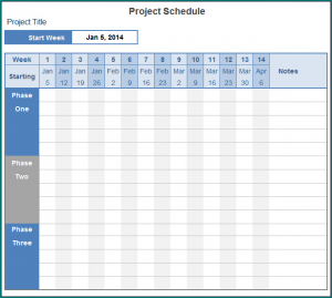 Project Schedule Template Example