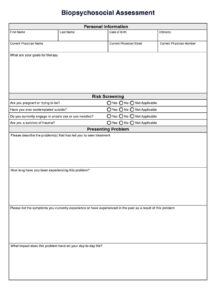Psychosocial Assessment Template