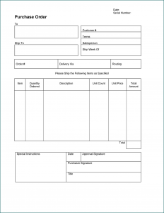 Purchase Order Form Sample